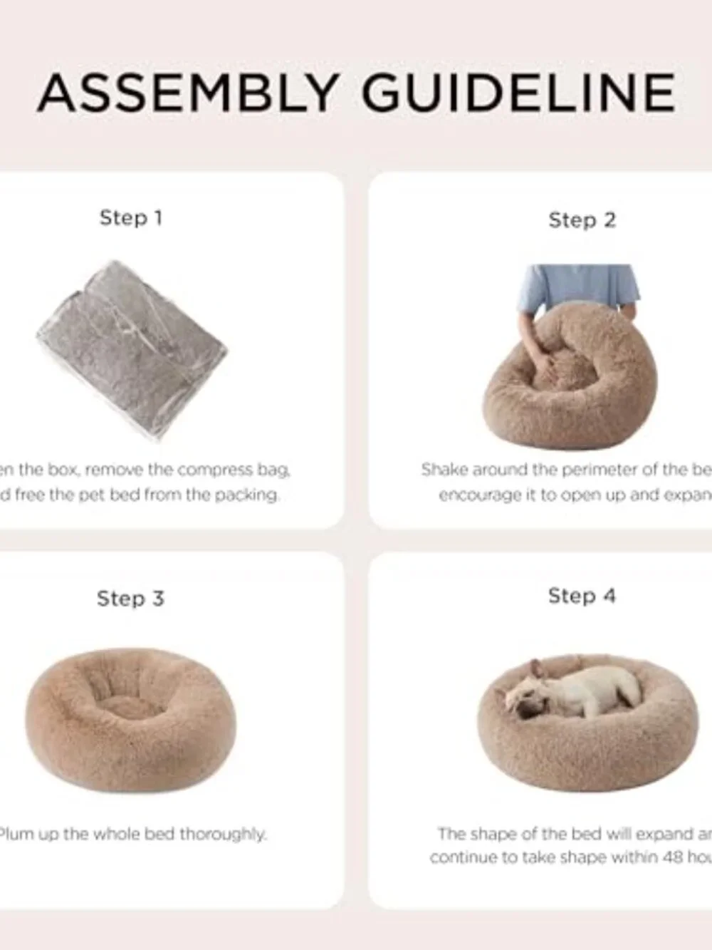 New Calming Dog Bed Medium Size Dog - Donut Washable Medium Pet Bed, 30 inches